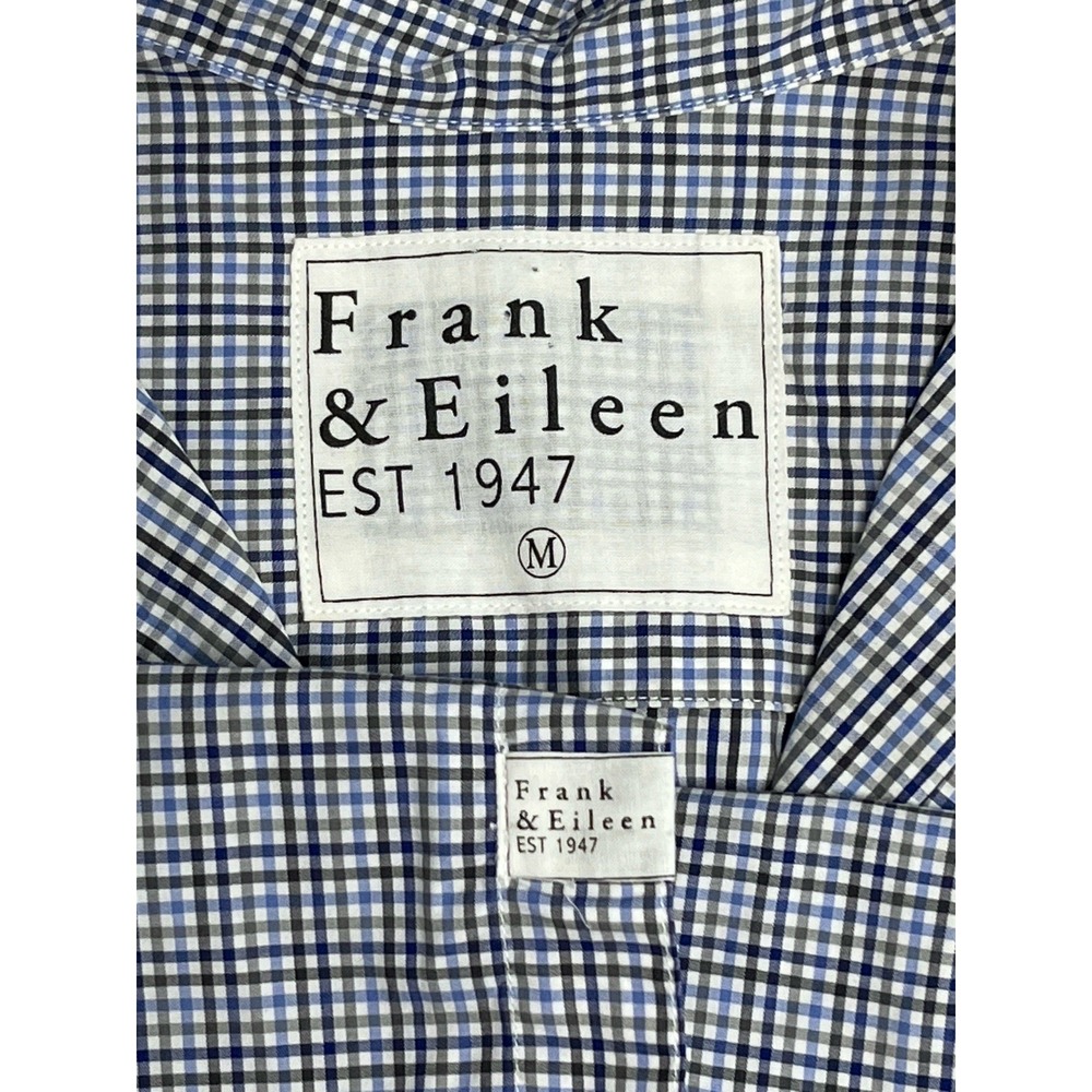 Frank & Eileen Button Up Shirt Womens Medium Blue Plaid Barry Cotton Button Up - Picture 4 of 10